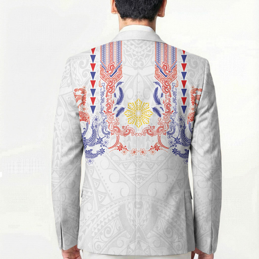 Philippines Barong Style Blazer Polynesian Kakau Art Tattoos with Tribal Filipino Sun LT03 - Polynesian Pride