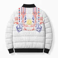 Philippines Barong Style Bomber Puffer Jacket Polynesian Kakau Art Tattoos with Tribal Filipino Sun LT03 - Polynesian Pride
