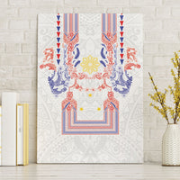Philippines Barong Style Canvas Wall Art Polynesian Kakau Art Tattoos with Tribal Filipino Sun LT03 Without Frame White - Polynesian Pride