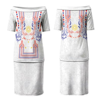 Philippines Barong Style Couples Matching Puletasi and Hawaiian Shirt Polynesian Kakau Art Tattoos with Tribal Filipino Sun LT03 - Polynesian Pride