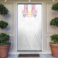 Philippines Barong Style Door Cover Polynesian Kakau Art Tattoos with Tribal Filipino Sun LT03 White - Polynesian Pride