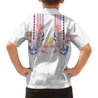 Philippines Barong Style Family Matching Off Shoulder Maxi Dress and Hawaiian Shirt Polynesian Kakau Art Tattoos with Tribal Filipino Sun LT03 - Polynesian Pride