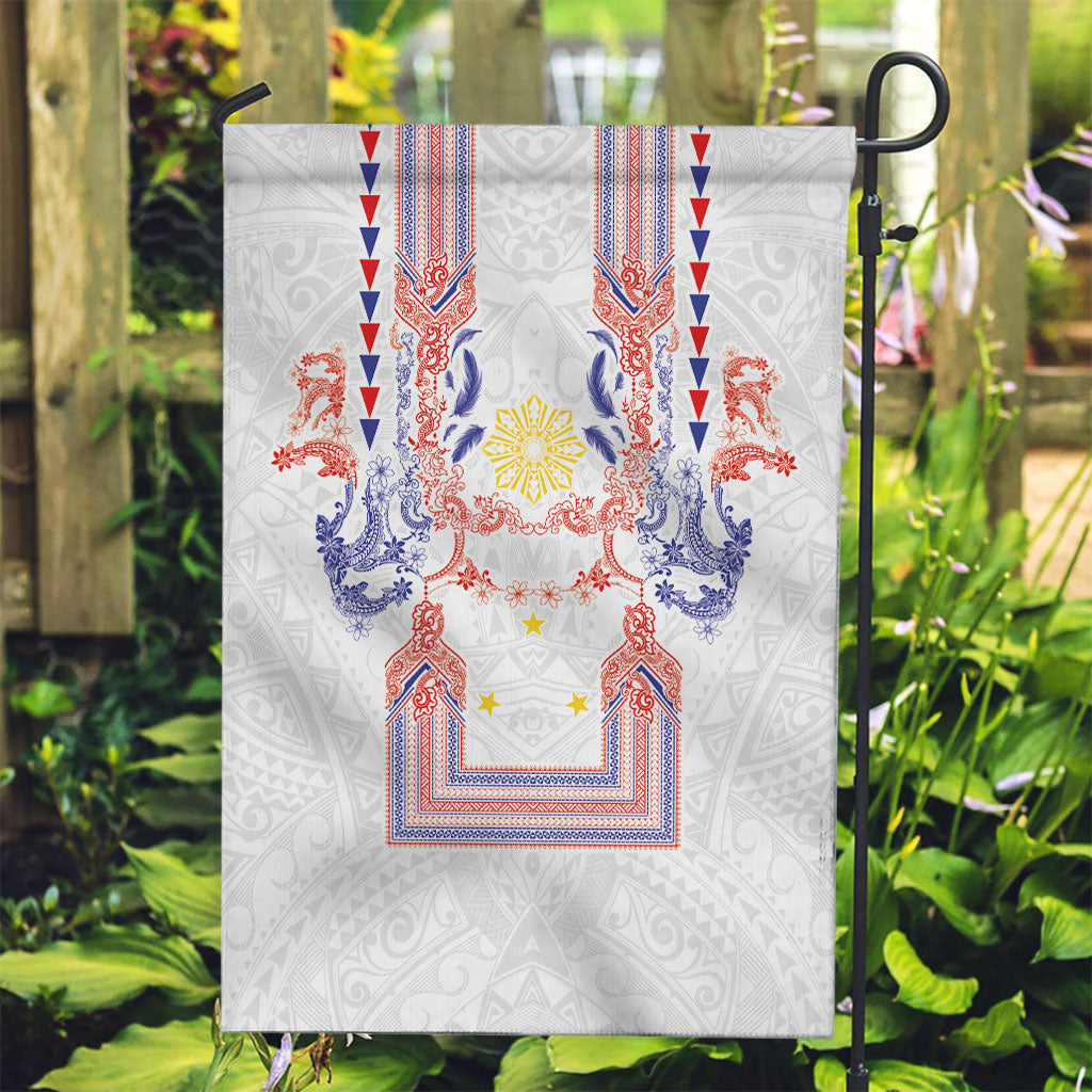 Philippines Barong Style Garden Flag Polynesian Kakau Art Tattoos with Tribal Filipino Sun LT03 Garden Flag White - Polynesian Pride