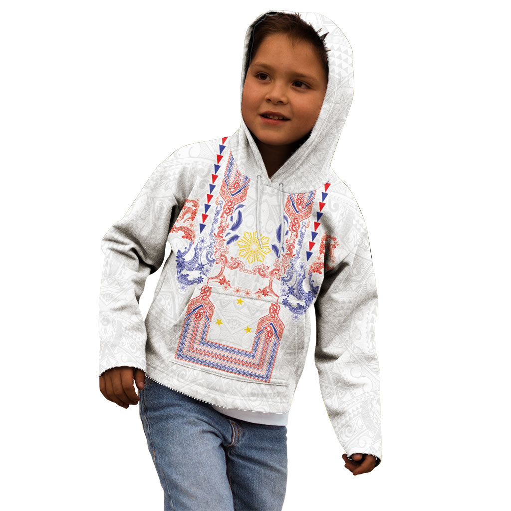 Philippines Barong Style Kid Hoodie Polynesian Kakau Art Tattoos with Tribal Filipino Sun LT03 - Polynesian Pride