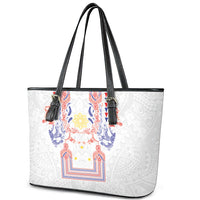Philippines Barong Style Leather Tote Bag Polynesian Kakau Art Tattoos with Tribal Filipino Sun LT03 - Polynesian Pride