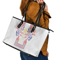 Philippines Barong Style Leather Tote Bag Polynesian Kakau Art Tattoos with Tribal Filipino Sun LT03 - Polynesian Pride