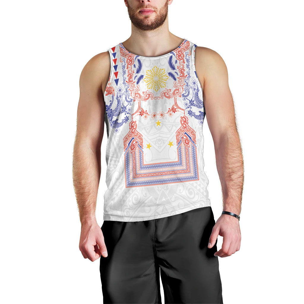 Philippines Barong Style Men Tank Top Polynesian Kakau Art Tattoos with Tribal Filipino Sun LT03 - Polynesian Pride
