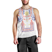 Philippines Barong Style Men Tank Top Polynesian Kakau Art Tattoos with Tribal Filipino Sun LT03 - Polynesian Pride