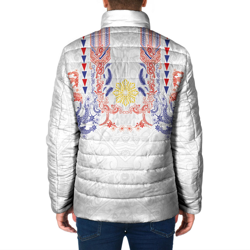 Philippines Barong Style Padded Jacket Polynesian Kakau Art Tattoos with Tribal Filipino Sun LT03 - Polynesian Pride