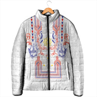 Philippines Barong Style Padded Jacket Polynesian Kakau Art Tattoos with Tribal Filipino Sun LT03 - Polynesian Pride