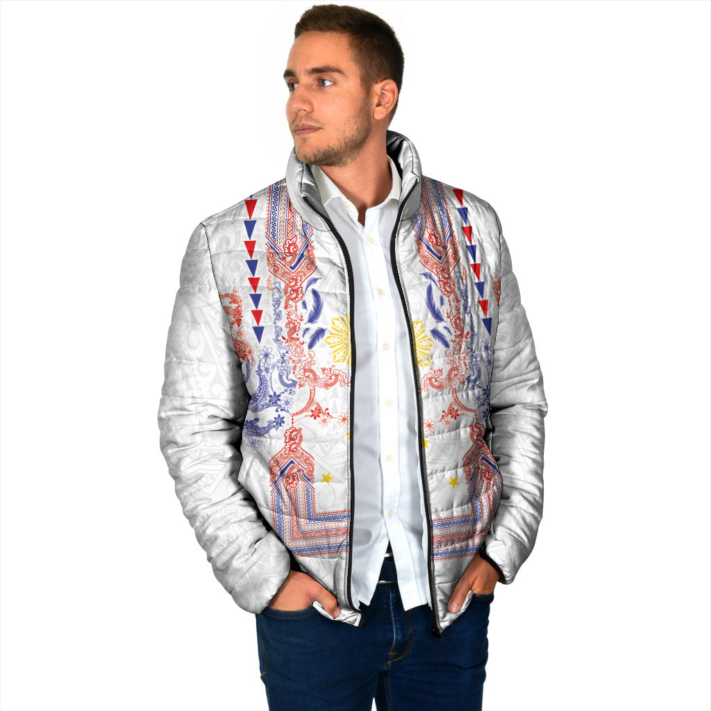 Philippines Barong Style Padded Jacket Polynesian Kakau Art Tattoos with Tribal Filipino Sun LT03 - Polynesian Pride