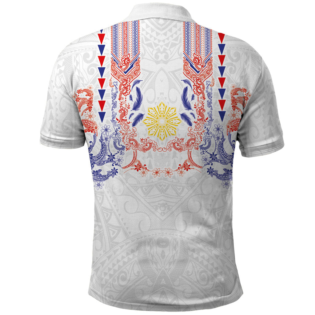 Philippines Barong Style Polo Shirt Polynesian Kakau Art Tattoos with Tribal Filipino Sun LT03 - Polynesian Pride