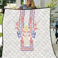 Philippines Barong Style Quilt Polynesian Kakau Art Tattoos with Tribal Filipino Sun LT03 White - Polynesian Pride