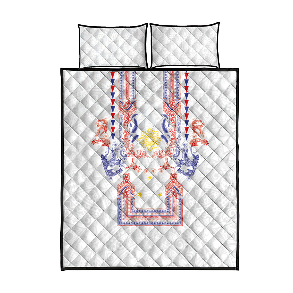 Philippines Barong Style Quilt Bed Set Polynesian Kakau Art Tattoos with Tribal Filipino Sun LT03 - Polynesian Pride