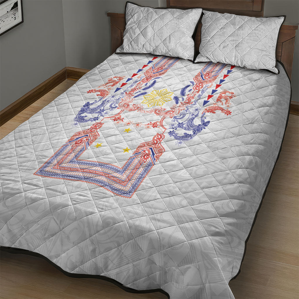 Philippines Barong Style Quilt Bed Set Polynesian Kakau Art Tattoos with Tribal Filipino Sun LT03 - Polynesian Pride