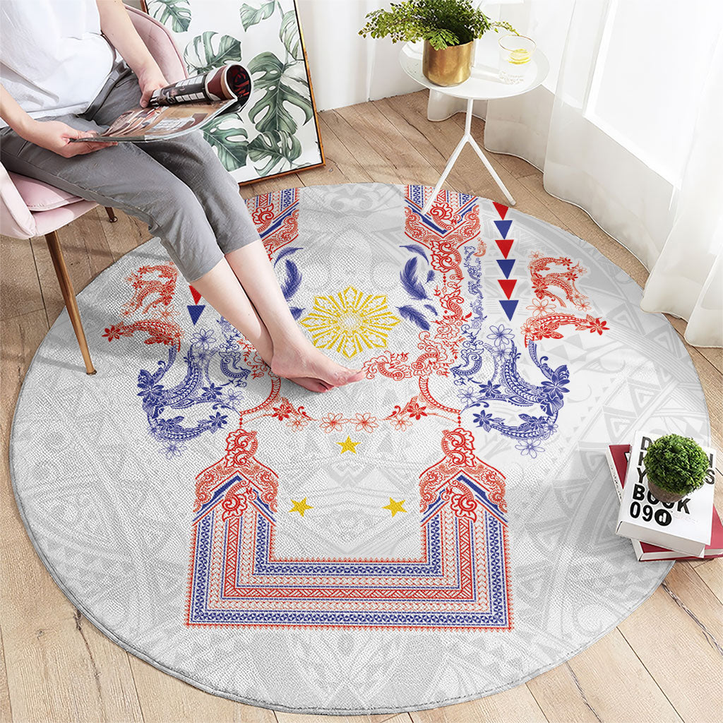 Philippines Barong Style Round Carpet Polynesian Kakau Art Tattoos with Tribal Filipino Sun LT03 - Polynesian Pride