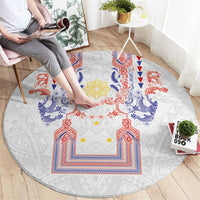 Philippines Barong Style Round Carpet Polynesian Kakau Art Tattoos with Tribal Filipino Sun LT03 - Polynesian Pride
