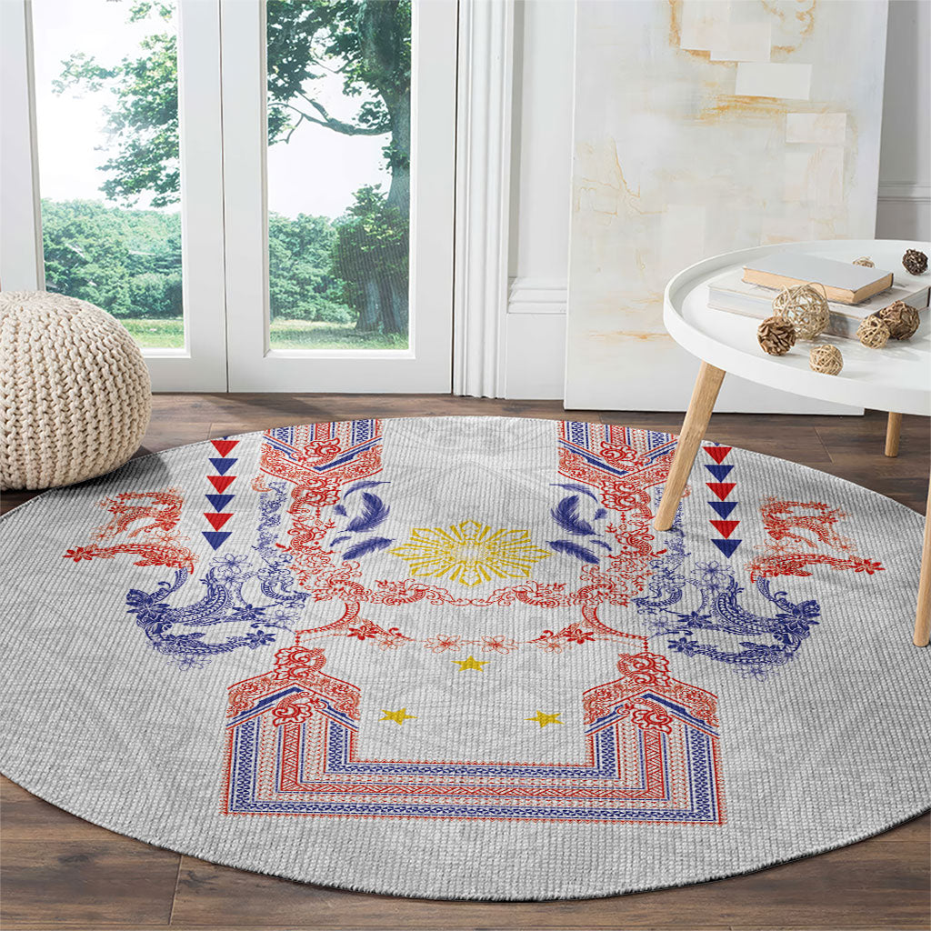 Philippines Barong Style Round Carpet Polynesian Kakau Art Tattoos with Tribal Filipino Sun LT03 - Polynesian Pride
