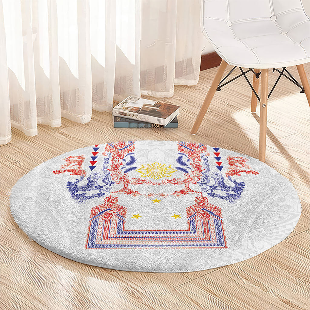 Philippines Barong Style Round Carpet Polynesian Kakau Art Tattoos with Tribal Filipino Sun LT03 - Polynesian Pride