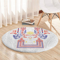 Philippines Barong Style Round Carpet Polynesian Kakau Art Tattoos with Tribal Filipino Sun LT03 - Polynesian Pride