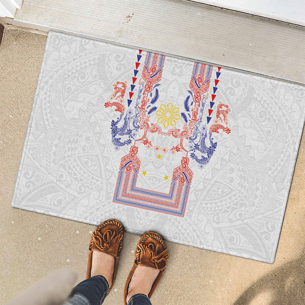 Philippines Barong Style Rubber Doormat Polynesian Kakau Art Tattoos with Tribal Filipino Sun LT03 - Polynesian Pride