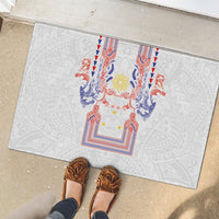 Philippines Barong Style Rubber Doormat Polynesian Kakau Art Tattoos with Tribal Filipino Sun LT03 - Polynesian Pride