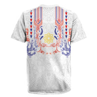 Philippines Barong Style Rugby Jersey Polynesian Kakau Art Tattoos with Tribal Filipino Sun LT03 - Polynesian Pride