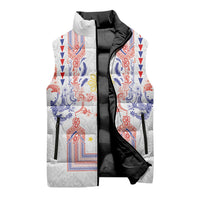Philippines Barong Style Sleeveless Puffer Jacket Polynesian Kakau Art Tattoos with Tribal Filipino Sun LT03 - Polynesian Pride