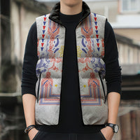 Philippines Barong Style Sleeveless Puffer Jacket Polynesian Kakau Art Tattoos with Tribal Filipino Sun LT03 - Polynesian Pride