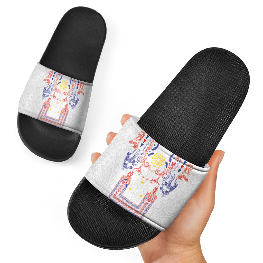 Philippines Barong Style Slide Sandals Polynesian Kakau Art Tattoos with Tribal Filipino Sun LT03 - Polynesian Pride