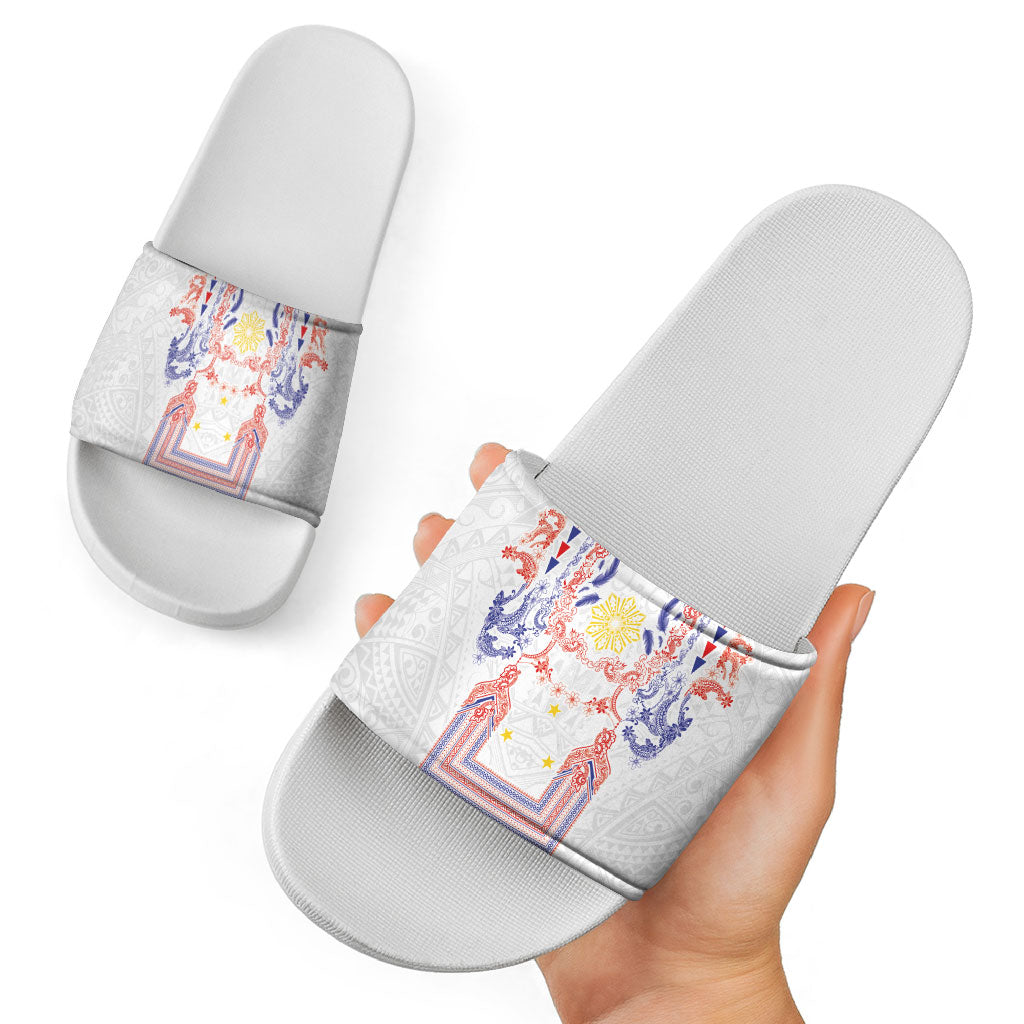 Philippines Barong Style Slide Sandals Polynesian Kakau Art Tattoos with Tribal Filipino Sun LT03 - Polynesian Pride