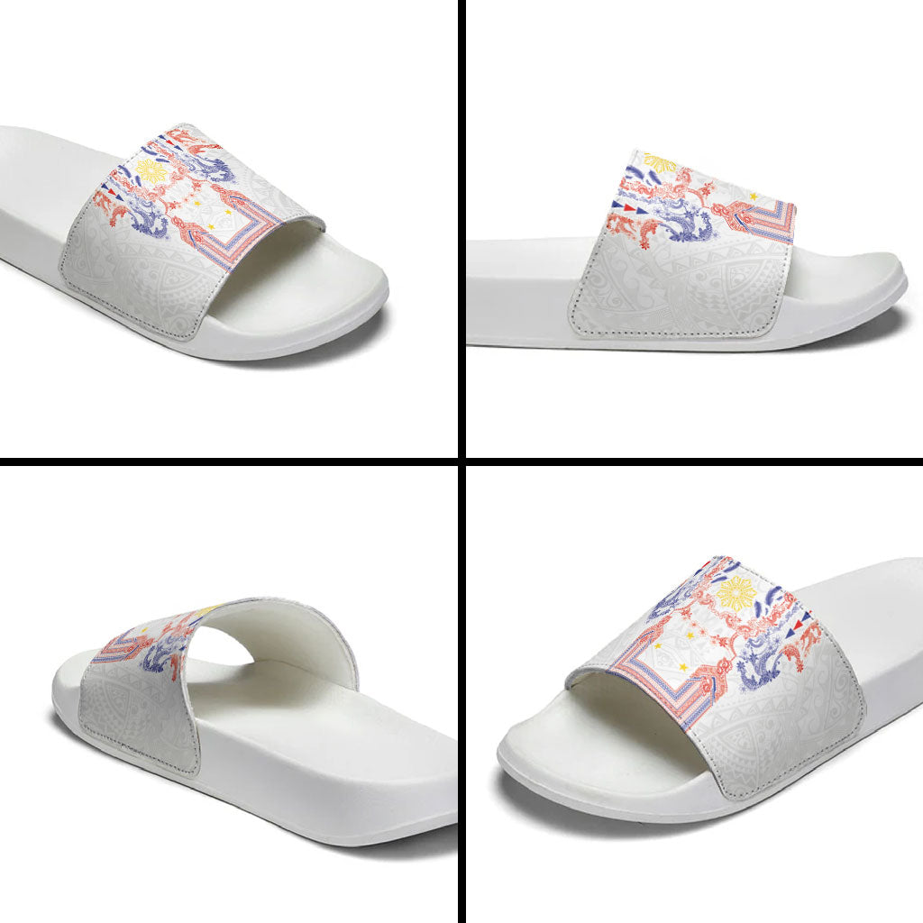 Philippines Barong Style Slide Sandals Polynesian Kakau Art Tattoos with Tribal Filipino Sun LT03 - Polynesian Pride