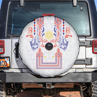 Philippines Barong Style Spare Tire Cover Polynesian Kakau Art Tattoos with Tribal Filipino Sun LT03 White - Polynesian Pride