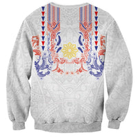 Philippines Barong Style Sweatshirt Polynesian Kakau Art Tattoos with Tribal Filipino Sun LT03 - Polynesian Pride