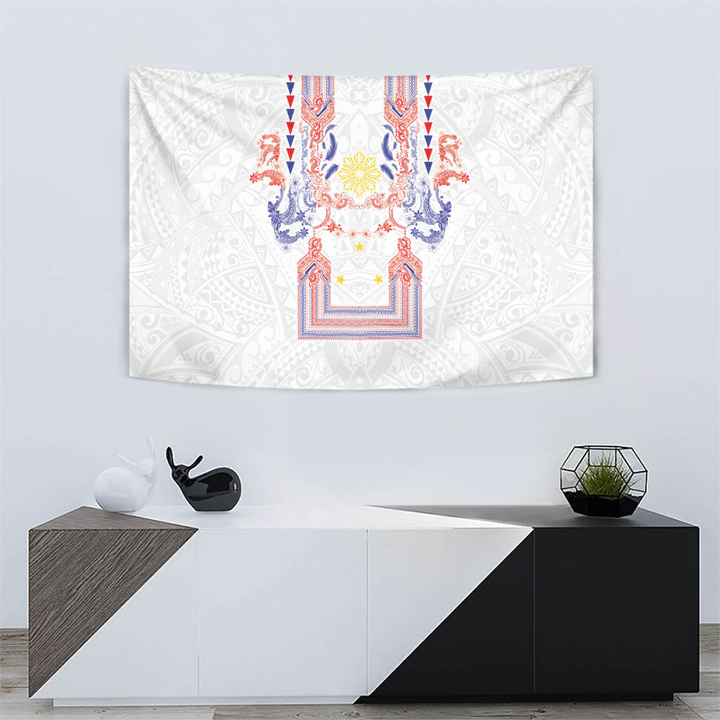 Philippines Barong Style Tapestry Polynesian Kakau Art Tattoos with Tribal Filipino Sun LT03 - Polynesian Pride