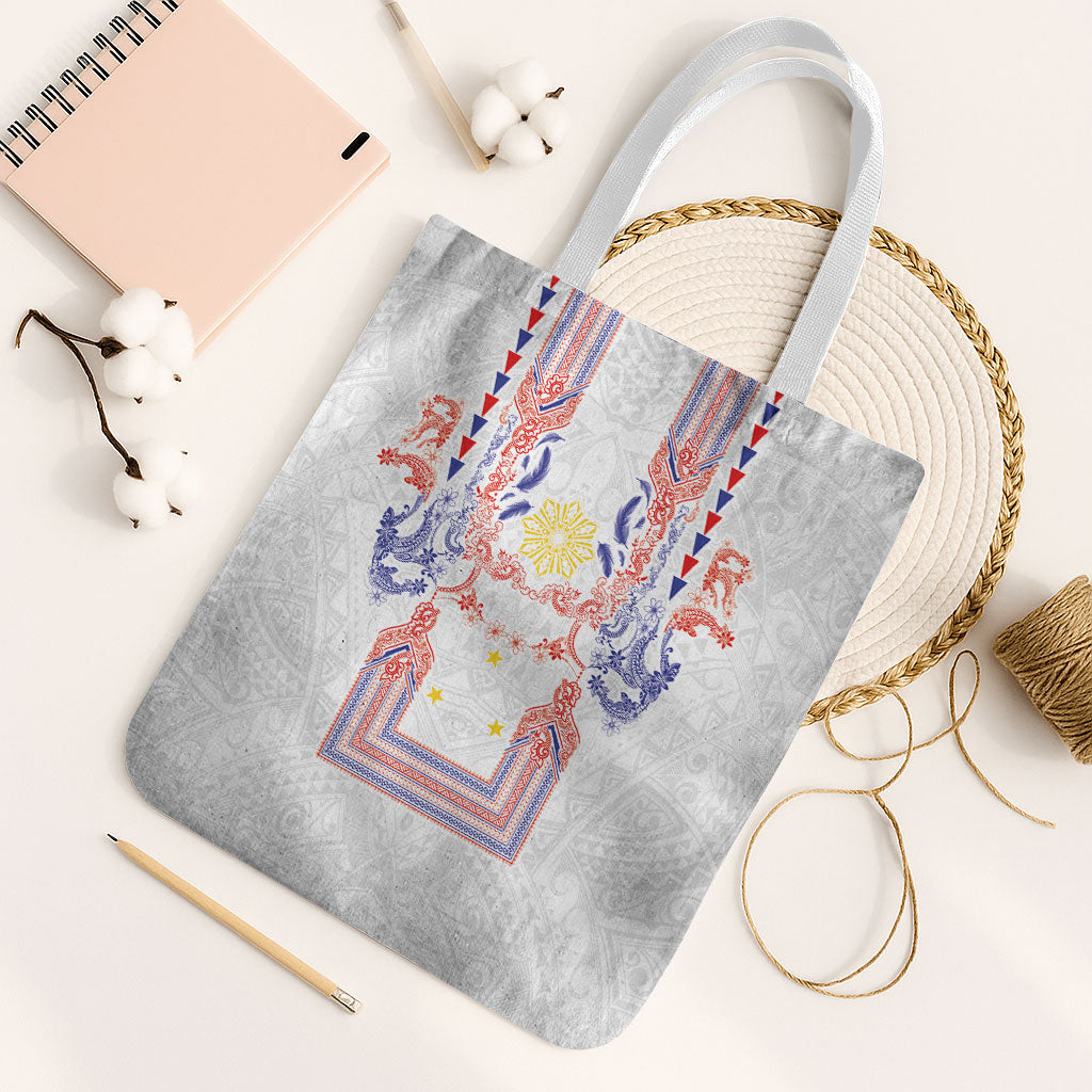 Philippines Barong Style Tote Bag Polynesian Kakau Art Tattoos with Tribal Filipino Sun LT03 White Strap One Size White - Polynesian Pride