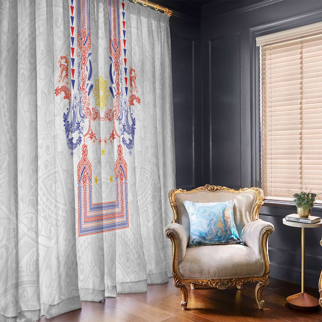Philippines Barong Style Window Curtain Polynesian Kakau Art Tattoos with Tribal Filipino Sun LT03 - Polynesian Pride