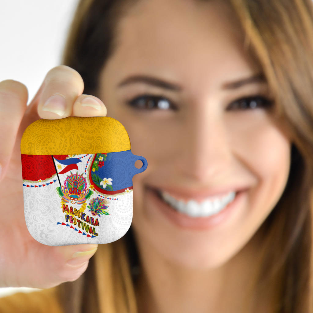 Philippines MassKara Festival AirPods Case Smile Masks with Hawaiian Art Pattern and Tropical Plants LT03 - Polynesian Pride