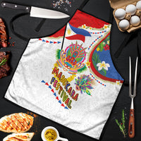Philippines MassKara Festival Apron Smile Masks with Hawaiian Art Pattern and Tropical Plants LT03 Multicolor - Polynesian Pride