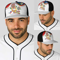 Philippines MassKara Festival Baseball Net Cap Smile Masks with Hawaiian Art Pattern and Tropical Plants LT03 - Polynesian Pride