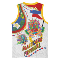 Philippines MassKara Festival Basketball Jersey Smile Masks with Hawaiian Art Pattern and Tropical Plants LT03 - Polynesian Pride