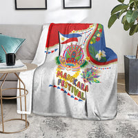 Philippines MassKara Festival Blanket Smile Masks with Hawaiian Art Pattern and Tropical Plants LT03 - Polynesian Pride