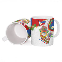 Philippines MassKara Festival Ceramic Mug Smile Masks with Hawaiian Art Pattern and Tropical Plants LT03 - Polynesian Pride