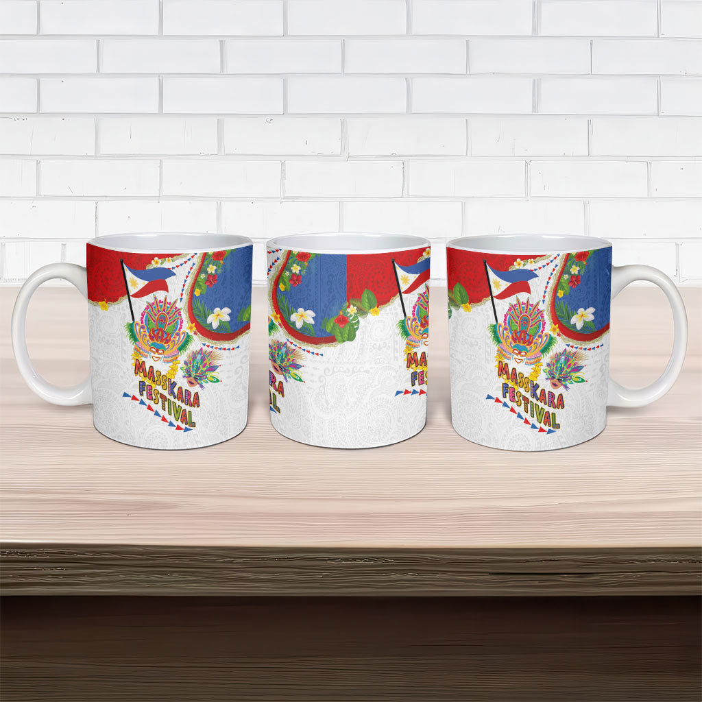 Philippines MassKara Festival Ceramic Mug Smile Masks with Hawaiian Art Pattern and Tropical Plants LT03 - Polynesian Pride