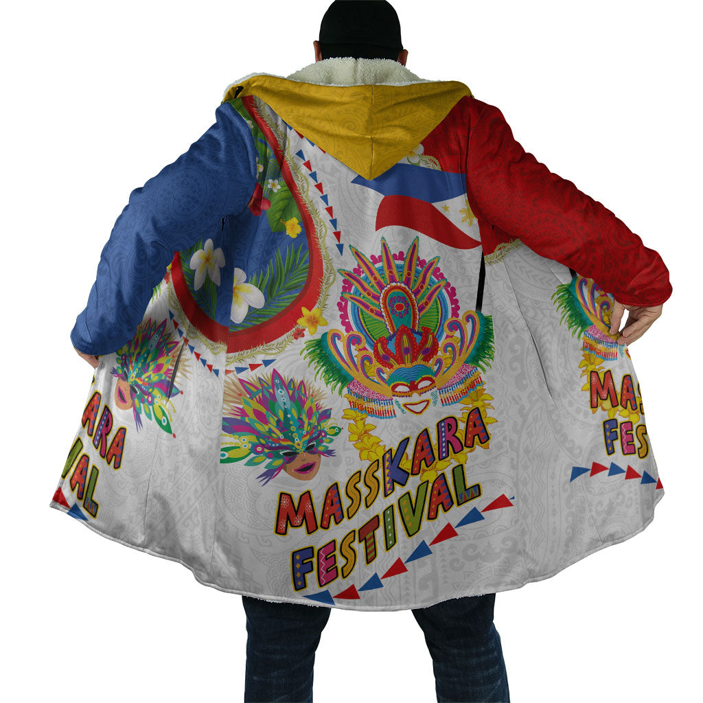 Philippines MassKara Festival Cloak Smile Masks with Hawaiian Art Pattern and Tropical Plants LT03 - Polynesian Pride