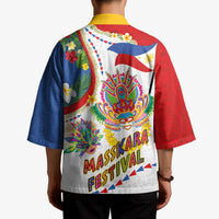Philippines MassKara Festival Kimono Smile Masks with Hawaiian Art Pattern and Tropical Plants LT03 - Polynesian Pride