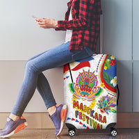 Philippines MassKara Festival Luggage Cover Smile Masks with Hawaiian Art Pattern and Tropical Plants LT03 - Polynesian Pride