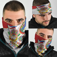 Philippines MassKara Festival Neck Gaiter Smile Masks with Hawaiian Art Pattern and Tropical Plants LT03 - Polynesian Pride