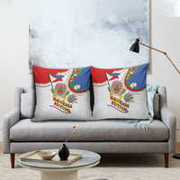 Philippines MassKara Festival Pillow Cover Smile Masks with Hawaiian Art Pattern and Tropical Plants LT03 - Polynesian Pride