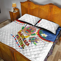 Philippines MassKara Festival Quilt Bed Set Smile Masks with Hawaiian Art Pattern and Tropical Plants LT03 - Polynesian Pride